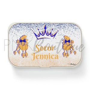 Personalized Blue and Gold Bento Box, D9 Sorority Gifts, BPA Free Bento Lunch Box, Unique Sister Gifts, HBCU Divine Nine Pretty Poodle