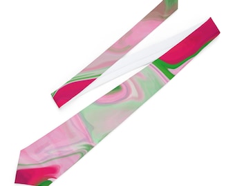 Pink and Green Sorority Inspired Necktie | New Member Crossing Gift