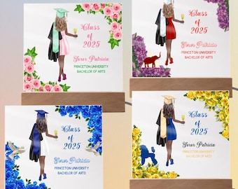 Personalized Sorority Graduation Acrylic LED Plaque - D9 Graduate Gift
