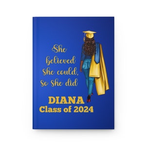 Diário de capa dura SGRho de formatura personalizado, parafernália SGRho, Sigma Gamma Rho, presentes da irmandade SGRho, presentes de formatura, preto e educado