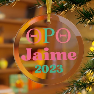 Personalized Pink and Green Chapter New Member Christmas Ornament, D9 Greek Paraphernalia, HBCU Divine Nine Graduation Gift,Stocking Stuffer
