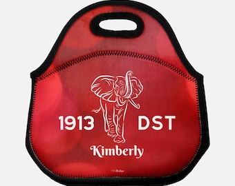 Custom Red and White Lunch Bag, Insulated Lunch Bag, Delta Sorority Gifts, Delta  Tote Lunch bag, D9 Greek Crossing Gifts, Crimson and Cream