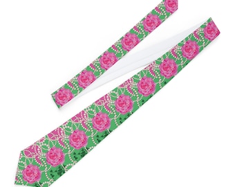 Signature Pink and Green Sorority Inspired Necktie | Gift for Her
