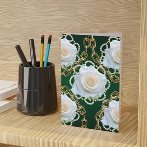 Tarjetas de felicitación personalizadas con enlaces en verde y blanco (10 unidades), regalo de amistad único para ella Tarjetas de felicitación de The Links Inc, tarjeta de cumpleaños de lujo