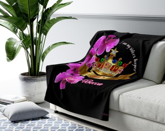 Couverture polaire personnalisée en sherpa : haut or rose pour femme - jeté de lit douillet