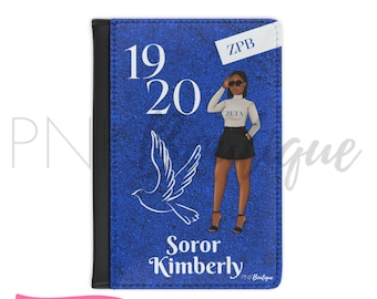 J16 Zeta Phi Beta Monogram Passport Cover, J16 Zeta Phi beta Sorority gift, Zeta Sorority Keepsake, Finer woman dove, Zeta Passport Covers