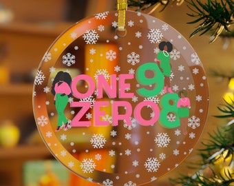 Różowo-zielona ozdoba stowarzyszenia: D9 Grecka ozdoba choinkowa