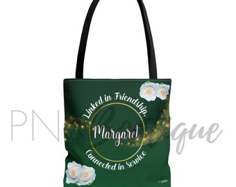 The Links Personalized Tote Bag, Green and White Gifts, Links Incorporated paraphernalia, The Links Inc, 1948 Gifts, Links Inspired Tote