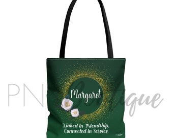 The Links Personalized Tote Bag, Green and White Gifts, Links Incorporated paraphernalia, The Links Inc, 1948 Gifts, Links Inspired Tote
