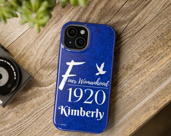 Custom Blue and White MagSafe Phone Case, D9 Paraphernalia, HBCU Sorority Gift Merch, iPhone Case, Cute Phone Case, Finer Women,Gift for her