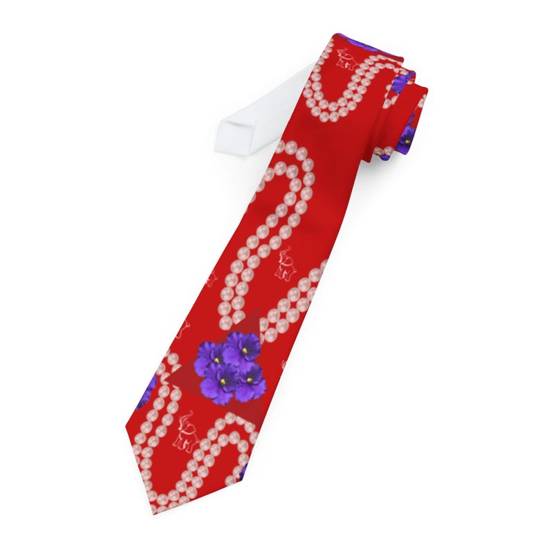 Red and White Delta Sorority Inspired Necktie | Elegant Sisterhood Gift for Her A