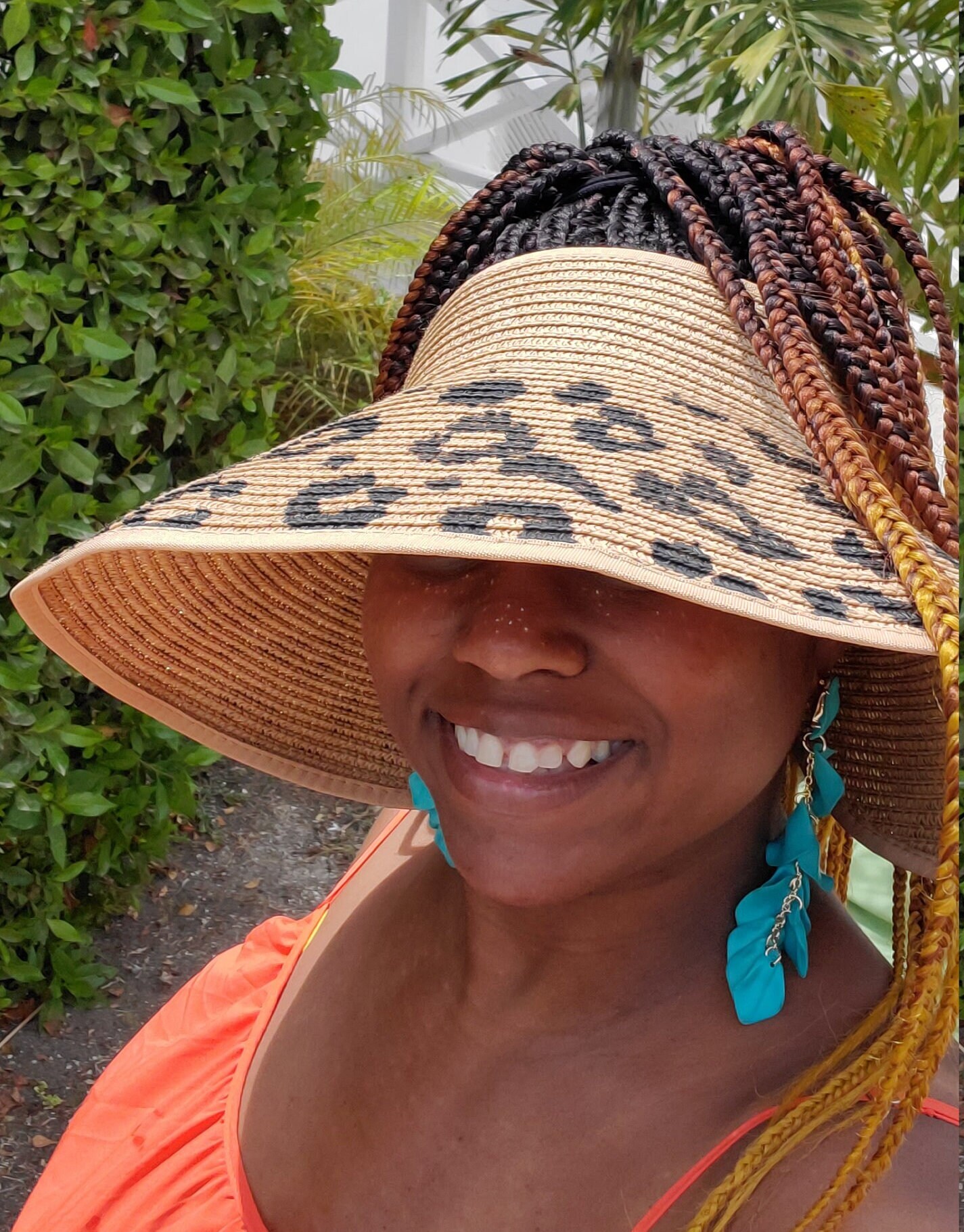 Foldable Wide Brim Leopard Bow Straw Hat // Rollable Summer 