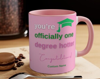 Custom Pink and Green Graduation Coffee Mug, D9 Sorority Gifts, Coffee Lovers Gift, Unique Sister Gifts, HBCU Divine Nine, Keepsake Mugs