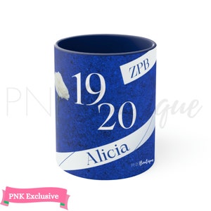 Personalized Blue and White Coffee Mug, Keepsake  Mugs, D9 Sorority Paraphernalia, HBCU Divine Nine, Coffee Lover Gift, Unique Gift for her