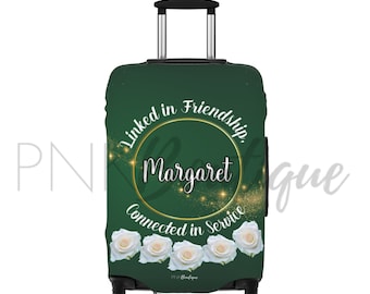 Capa de bagagem personalizada em verde e branco: Presentes inspirados no Links