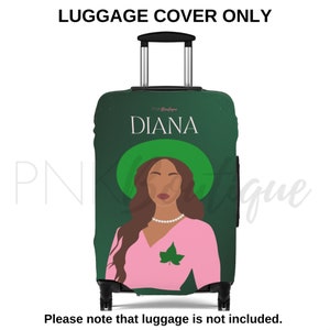 Pink and Green Affair Personalized Luggage Cover, J15 Founders DayTravel Accessories, HBCU Divine Nine Greek Paraphernalia, Sorority Gift