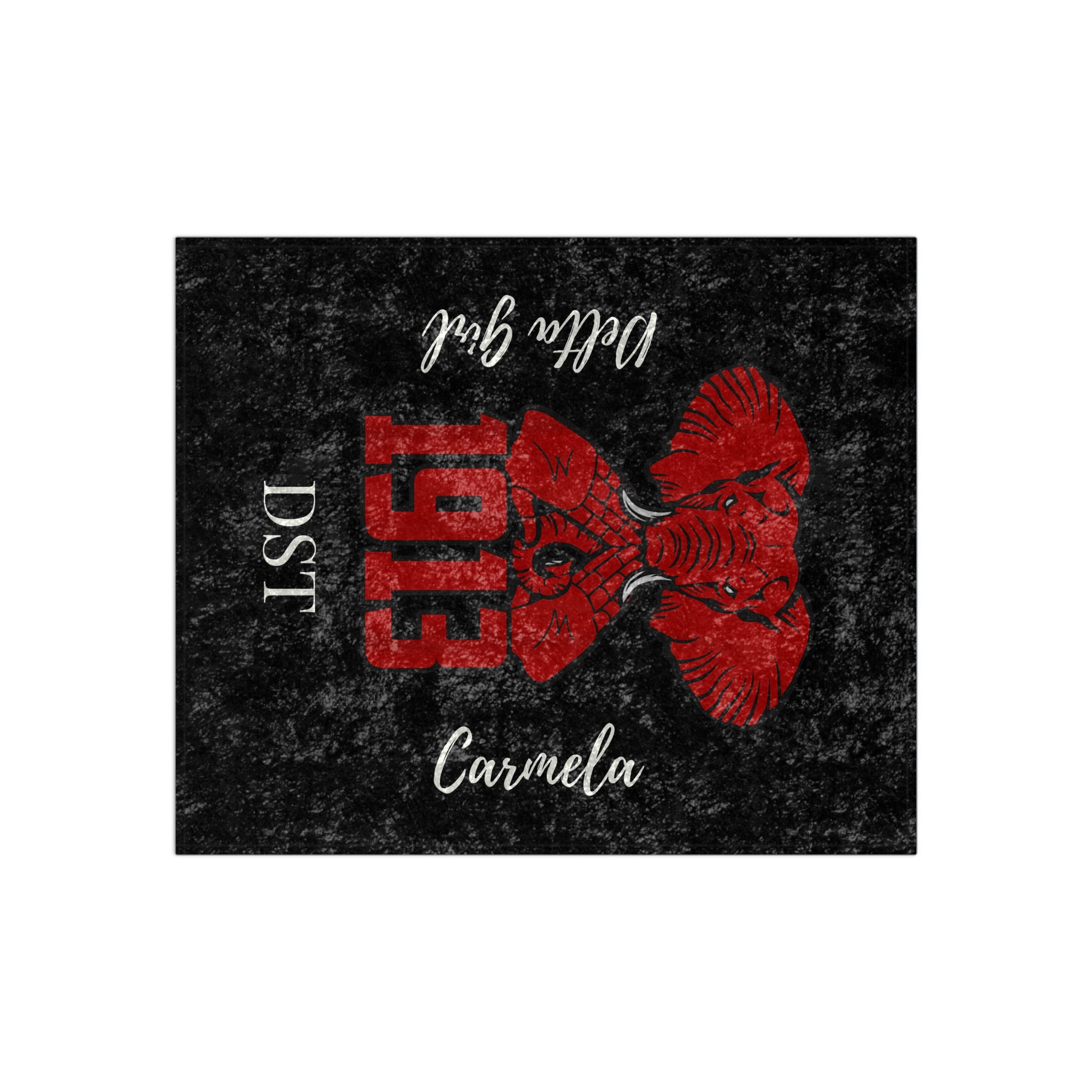 J13 DST Founder's Day Monogram Velvet Blanket, DST Paraphernalia 1913 Unique Annual Blanket