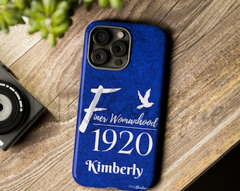 Custom Finer women Blue and White Phone Case, D9 Paraphernalia, D9 Sorority Gift for her,iPhone Case, Samsung Galaxy Case, Google Pixel Case