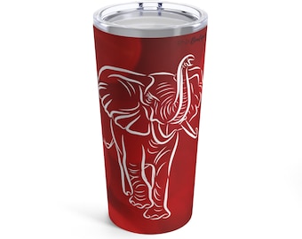 Personalized Red and White Delta Inspired Insulated Tumbler: Paraphernalia Gift for Her