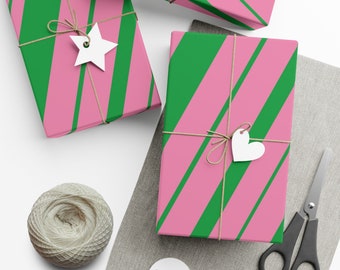 AKA Paraphernalia Pink and Green Gift Wrap, Black Women's Gift,AKA Gift Wrapping Paper, Christmas Gift Wrapping, Unique 1908 Sorority Gift