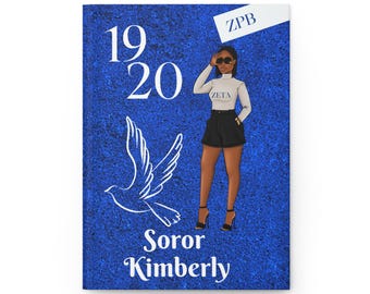 Blue & White Luxury Sisterhood Journal, Zeta Inspired Paraphernalia and Sorority Gifts