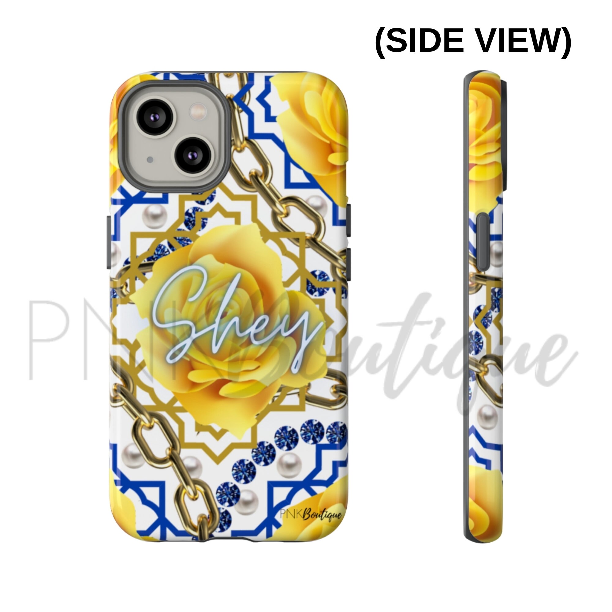 Sgrho Personalized Phone Case, Royal Blue and Gold Sorority Phone Case