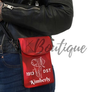 DST 1913 Crossbody Cell Phone Bag, Probate Monogram Sorority Gifts, Cell Phone Pouch, DST Paraphernalia, Cellphone holder, Crossbody Bags