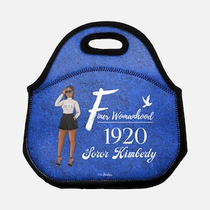 Custom Finer Women Neoprene Lunch Bag 11&#39;&#39;, Insulated Lunch Bag, D9 Paraphernalia, HBCU Divine Nine, Sorority Lunch bag, Unique Gift for her