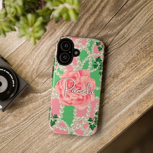 Custom Pink and Green Phone Case, Unique Sister Gifts, D9 Sorority Gift Merch, iPhone Case, Samsung Galaxy Case, HBCU Paraphernalia