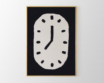 It's a Clock, Contemporary Printable Art, Modern Minimalist Prints, Mid-Century Modern