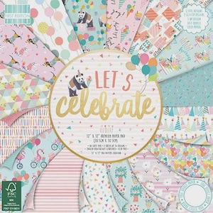 Let's Celebrate 12x12" FULL PACK First Edition Scrapbooking Paper Pad Birthday