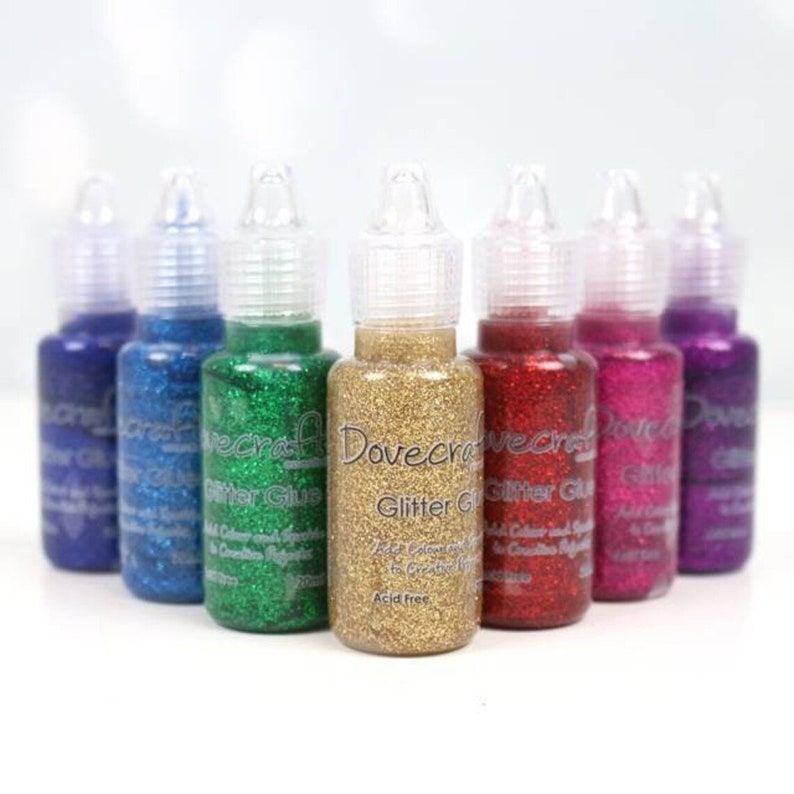 Dovecraft Glitter Glue 20ml Craft Essentials Brights Arts and Crafts Bild 1