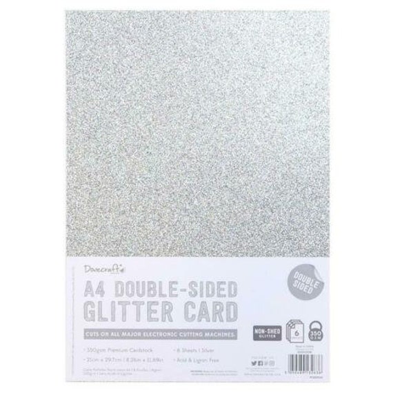 Dovecraft Double Sided A4 Glitter Card 12pk - Gold & Silver Dovecraft Double Sided A4 Glitter Card 12pk - Gold & Silver