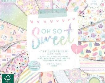 OH SO SWEET 6" x 6" First Edition Dovecraft Trimcraft Paper Pad Scrapbooking Papers