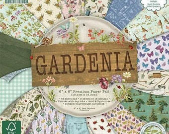 GARDENIA 6" x 6" First Edition Dovecraft Trimcraft Paper Pad Scrapbooking Papers