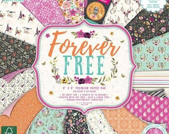 FOREVER FREE 20 x 20 cm First Edition Trimcraft Paper Pad Scrapbooking Papiere