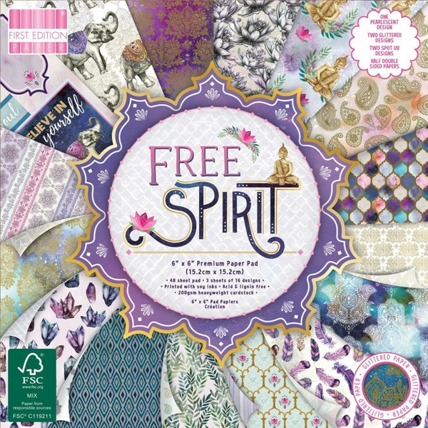 Free Spirit Full or SAMPLE PACK 6x6" First Edition Dovecraft Paper Pad Scrapbooking