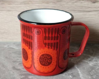 Finel Arabia Bird Lintu Emaille-Tasse, rot