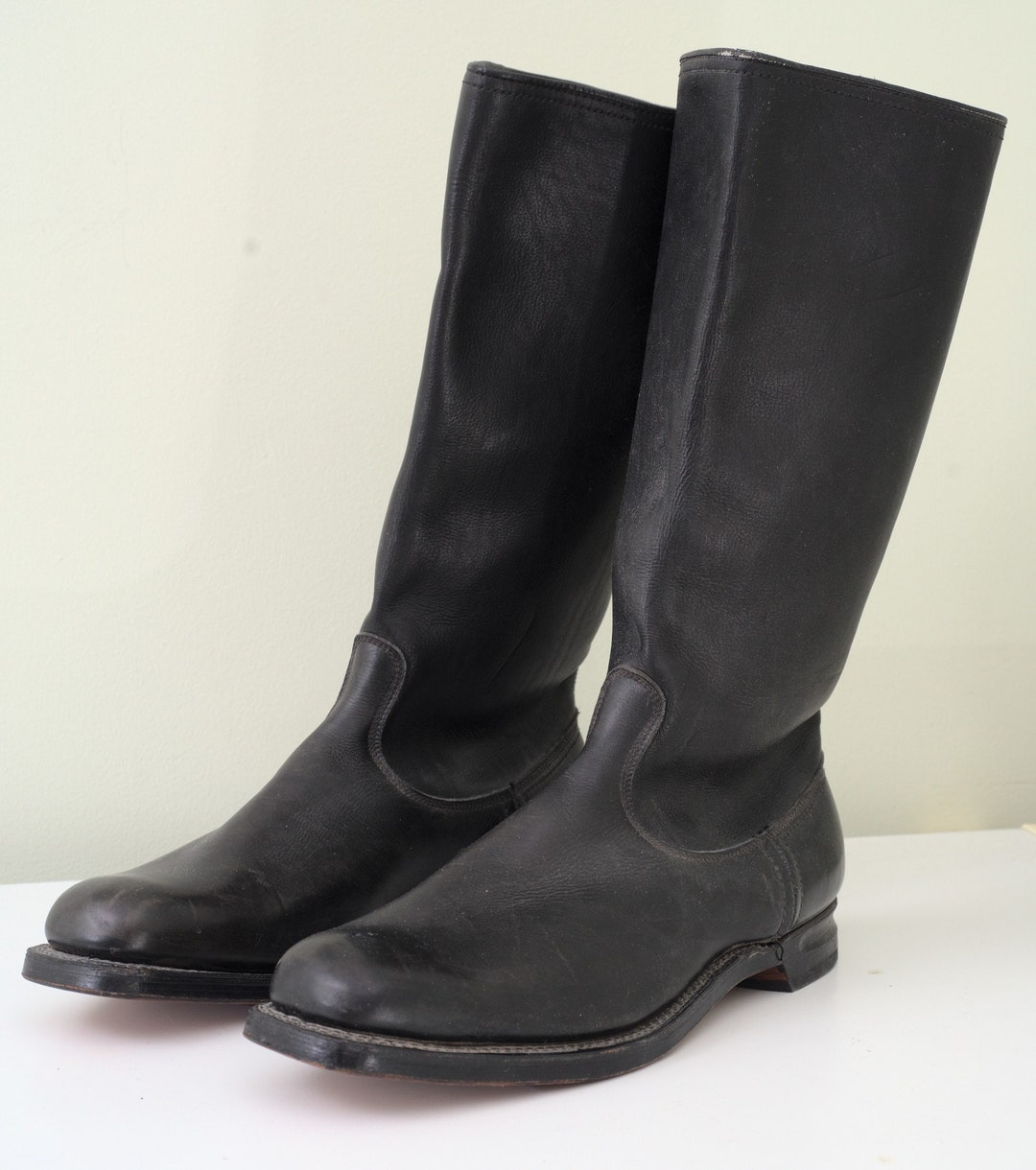 NOS Vintage Finnish Army Full Grain Leather Boots Size 50 EUR / US 16 ...