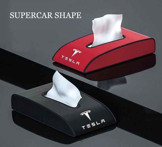 Suede Car Tissue Box for Tesla Model 3 S X Y Car Tissue Holder Car Paper Box  Seat Back Tissue Bag 