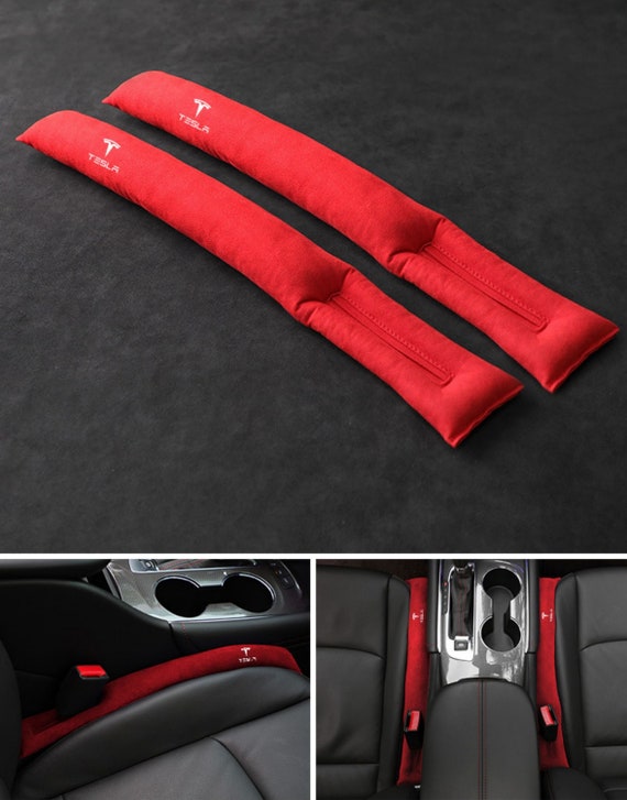 Autositz Gap Plug 2er-Set Für Teala Logo Modell 3 Y S, Wildleder Seitennaht  Auslaufschutz Streifen Innenausstattung Anti-Falling Gap Filler - .de