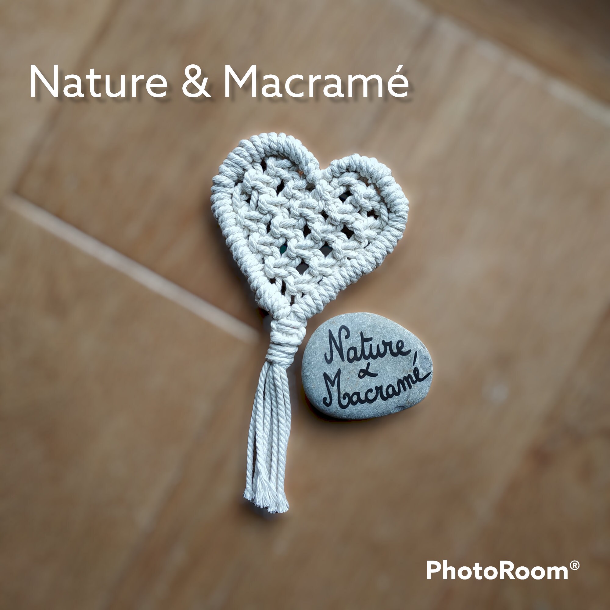 Hjärta - Coeur en Macramé à Suspendre, Décoration Scandinave d'intérieur