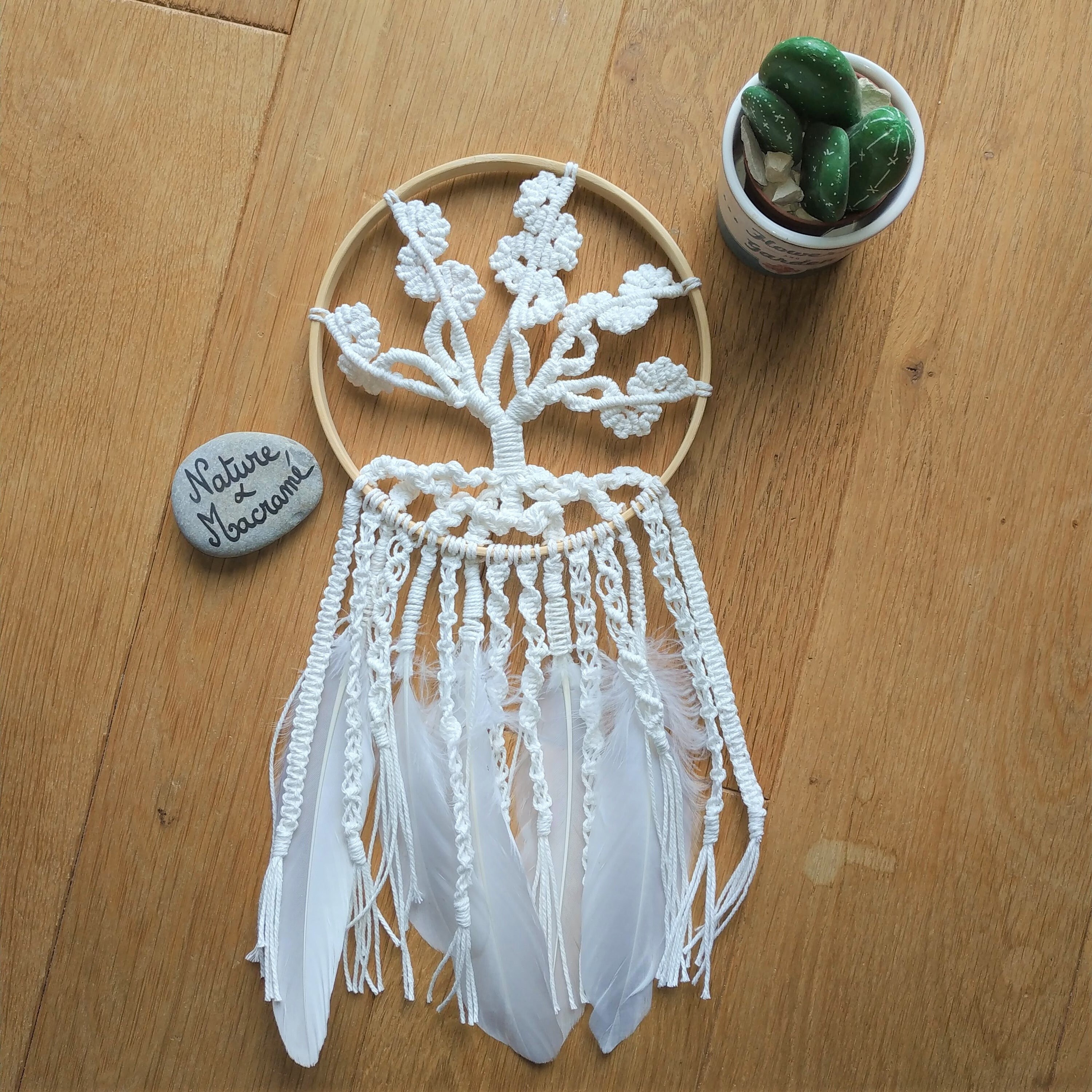 Waquini - Arbre de Vie, Macramé, Décoration Murale, Fait Main en France