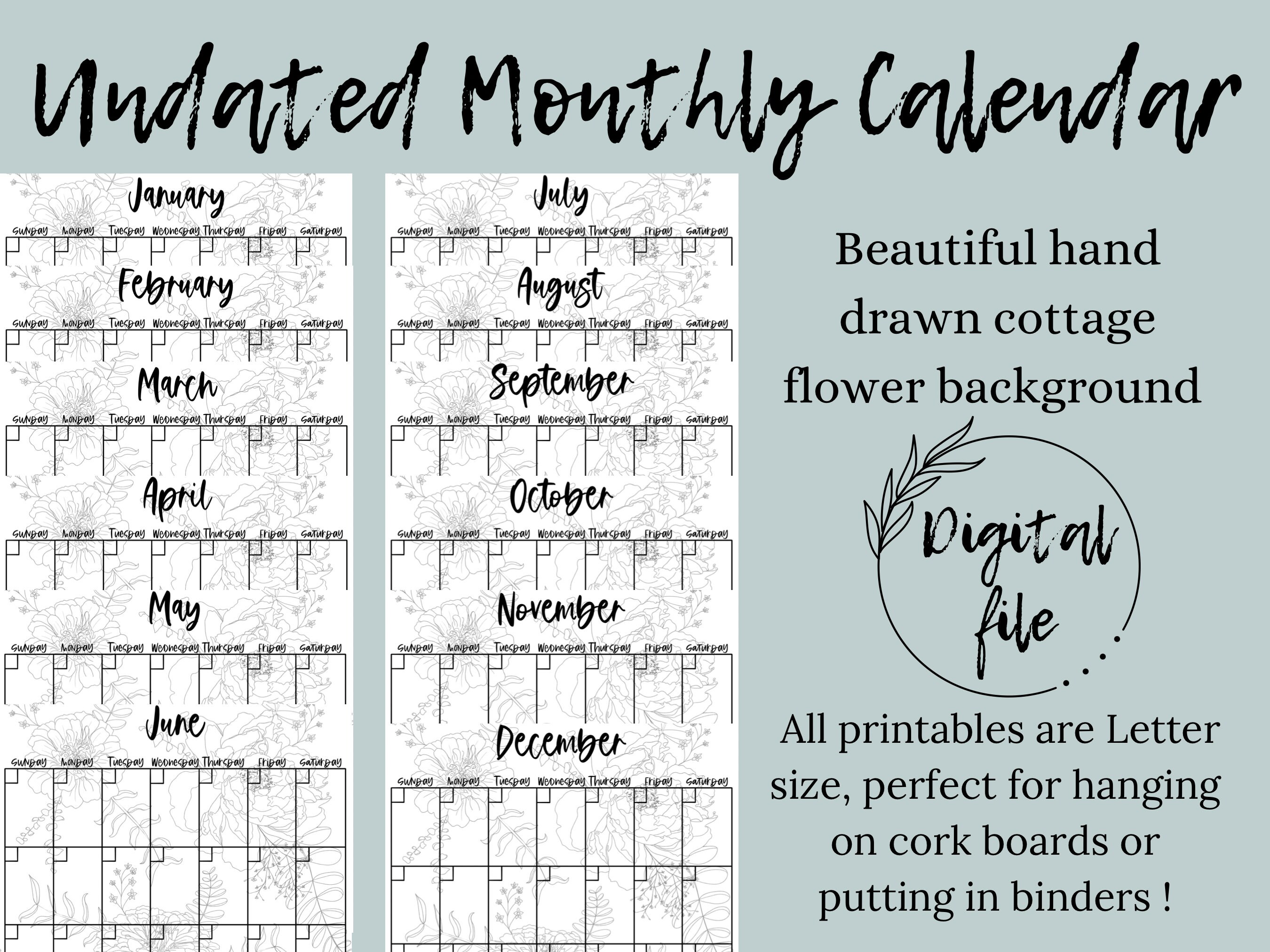 Daily Productivity Checklist Printable Undated Calendar - Etsy