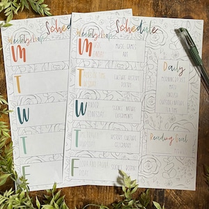 Homeschool Loop Stundenplan | Tagesrhythmus | Block Stundenplan | Vorlage | Druckbares Bundle