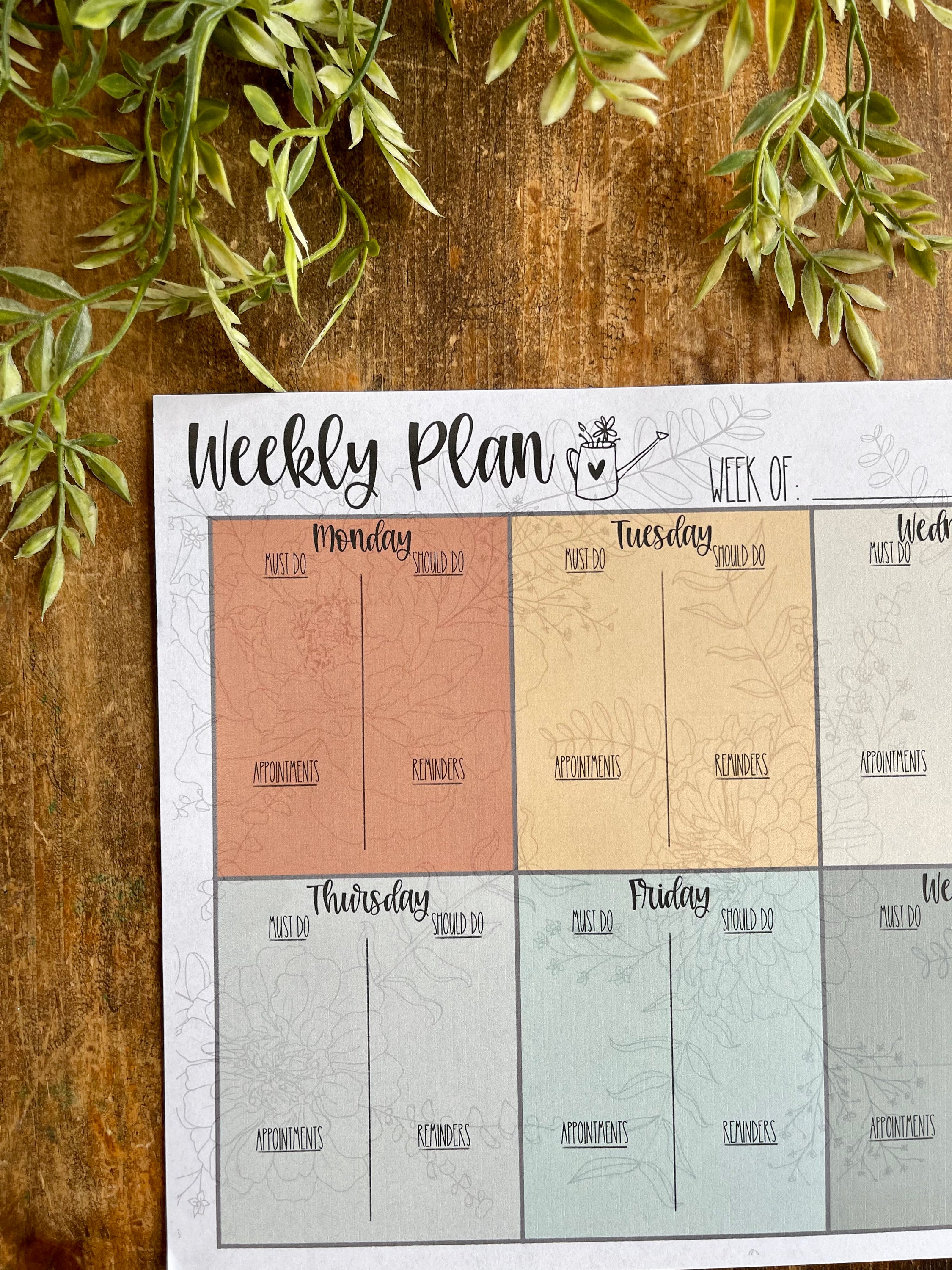 Daily Productivity Checklist Printable Undated Calendar - Etsy