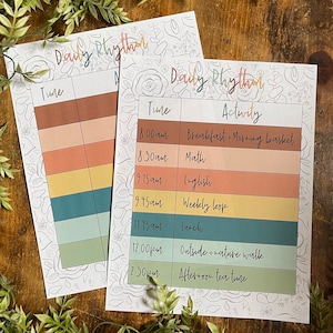 Homeschool täglichen Rhythmus Stundenplan Digitaler Download | Boho Stundenplan Homeschool + Tagesplaner Printable