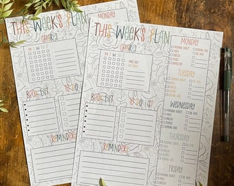 Boho Homeschool Weekly Planner | Printable Routine Page (Digital Download)