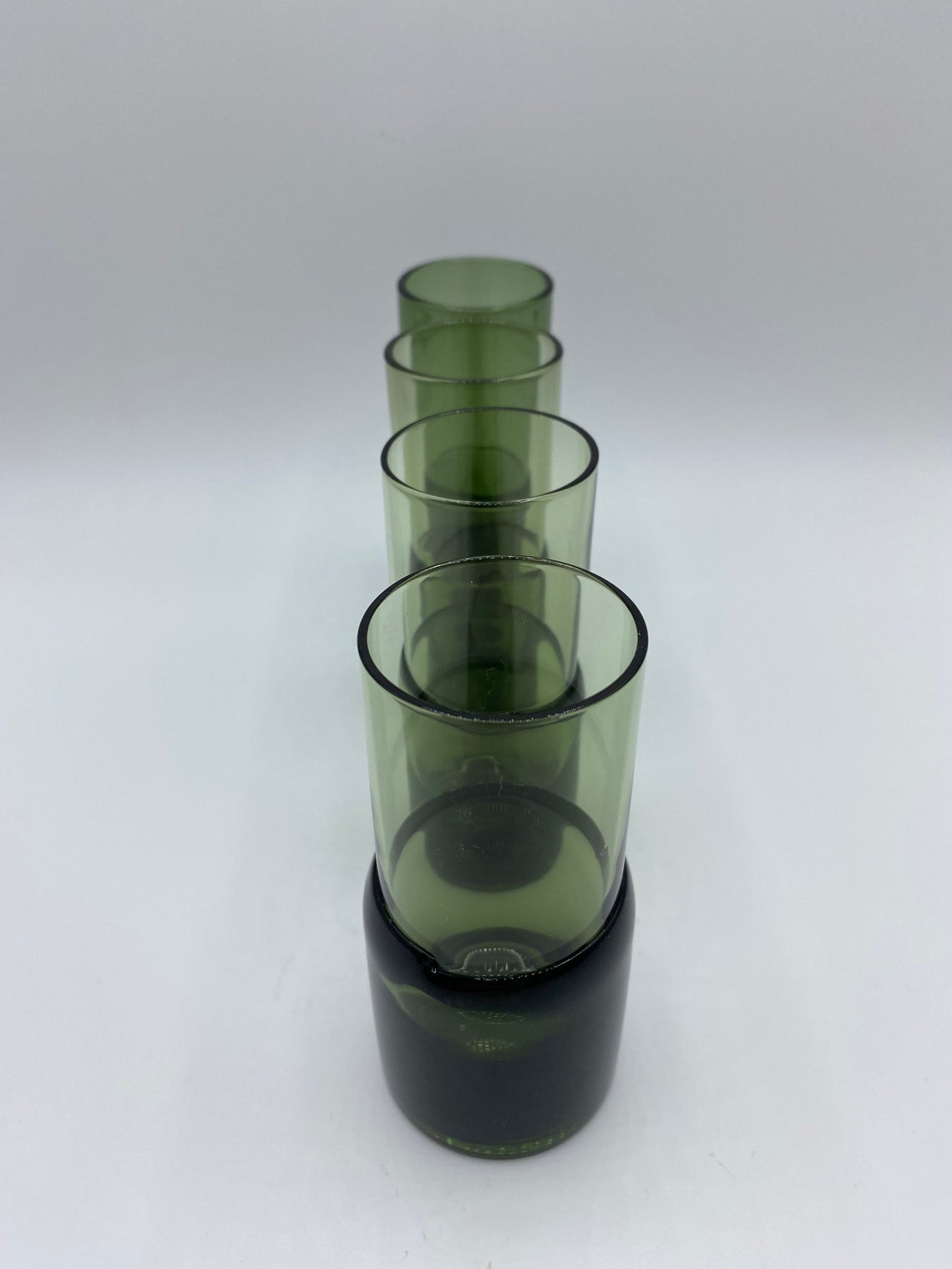 Vintage Pier 1 Imports Dark Green Glass Shot Glasses Green Etsy