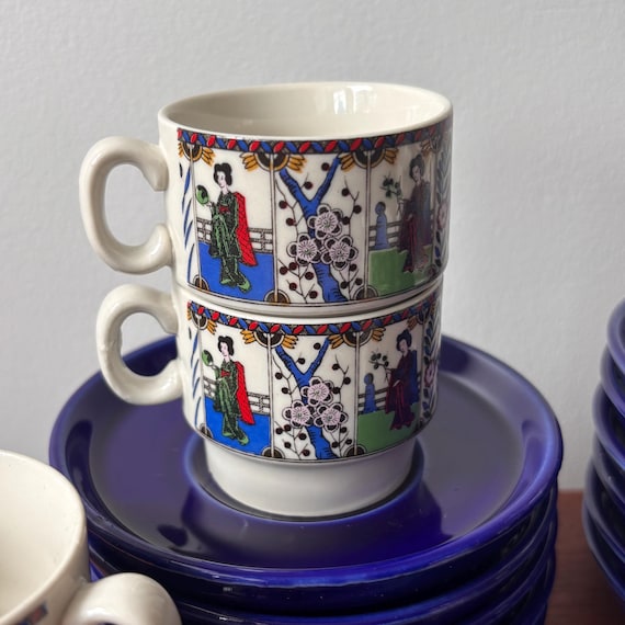 Vintage Weidmann Italy Geisha Espresso Cup & Saucer Set